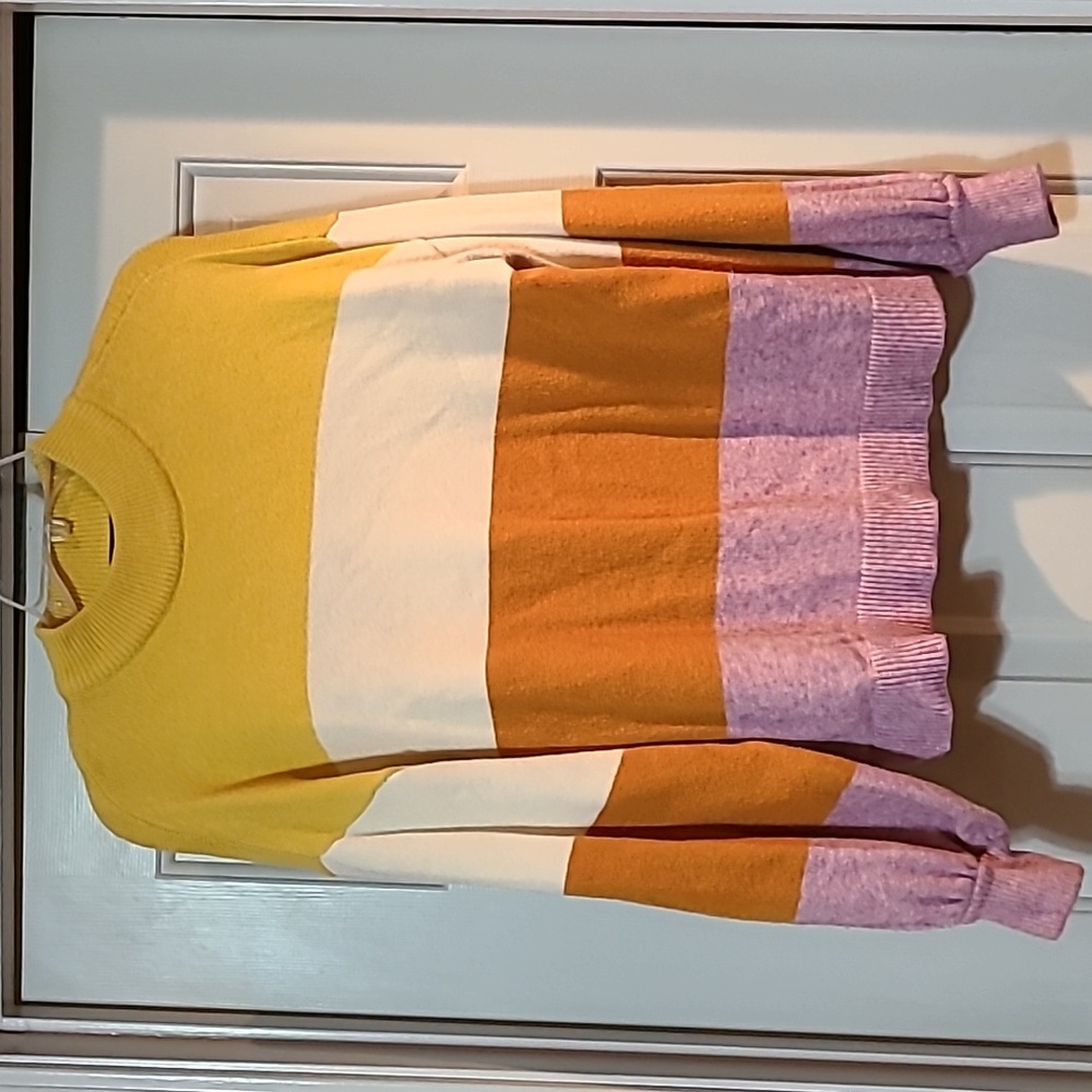 SugarLips Powderpuff Sleeve Colorblock Sweater